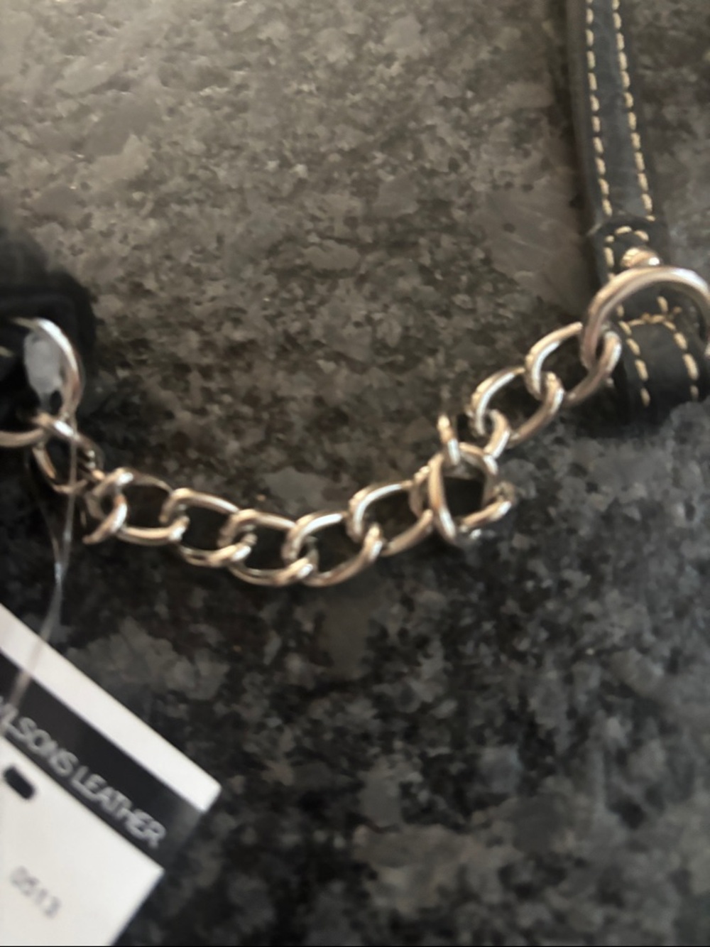 NWT Nine West Black Leather Crossbody Wallet with Chain Strap - Picture 4 of 7